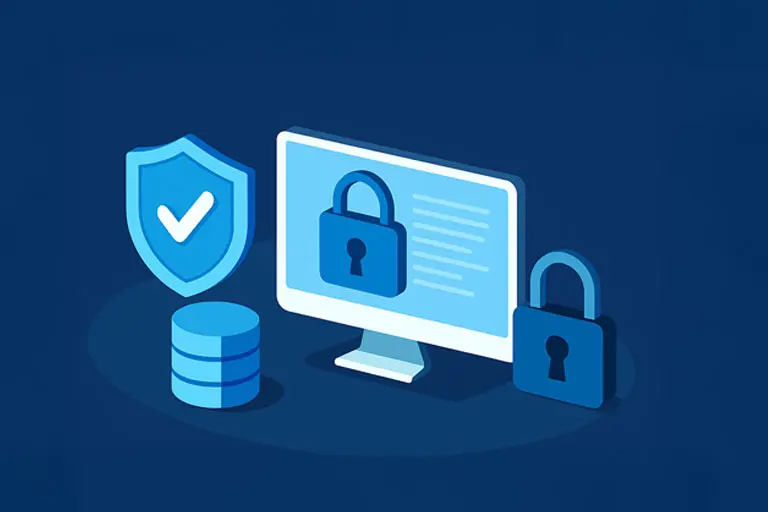 Ilustración de seguridad digital y disponibilidad 24/7 de una plataforma LMS basada en la nube