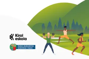 Vista de la plataforma KIROL ESKOLA de formación deportiva online, con interfaz de cursos y acceso a contenidos.