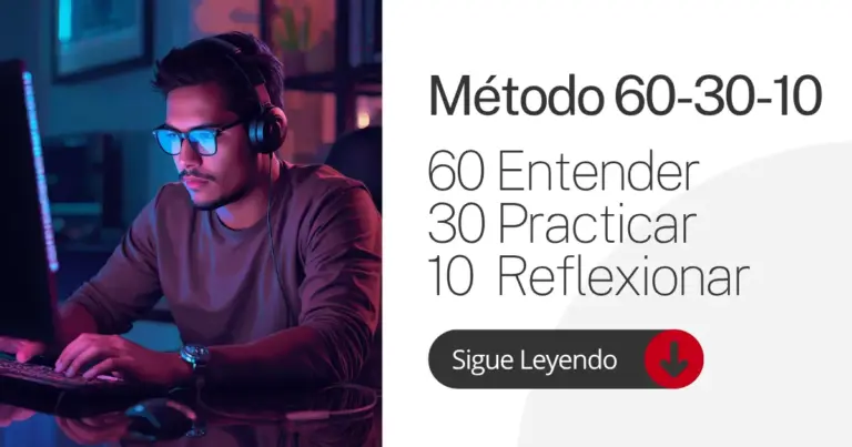 Portada sobre la metodología 60-30-10 para entender, practicar y reflexionar