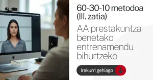 Ikaslea avatar batekin elkarreraginean, benetako entrenamendurako AAdun prestakuntzan
