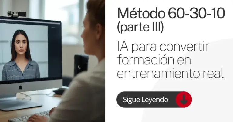 Alumno interactuando con un avatar en una formación con IA para entrenamiento real
