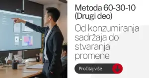 Naslovna slika za drugi deo metode 60-30-10 o prelasku sa konzumiranja sadržaja na pokretanje promene