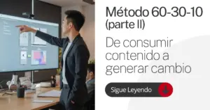 Portada de la metodología 60-30-10 parte II sobre pasar de consumir contenido a generar cambio