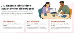 Imagen sobre ciberataques en empresas y formación en ciberseguridad con inteligencia artificial