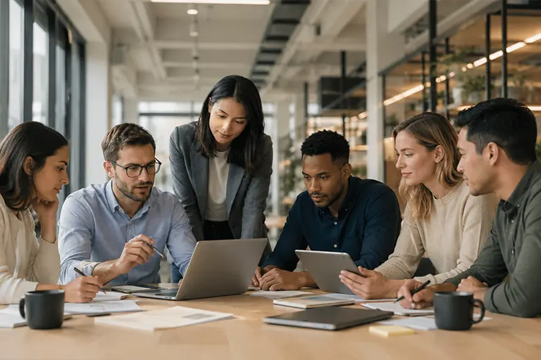 reunión de formación para preparar a un equipo para el futuro