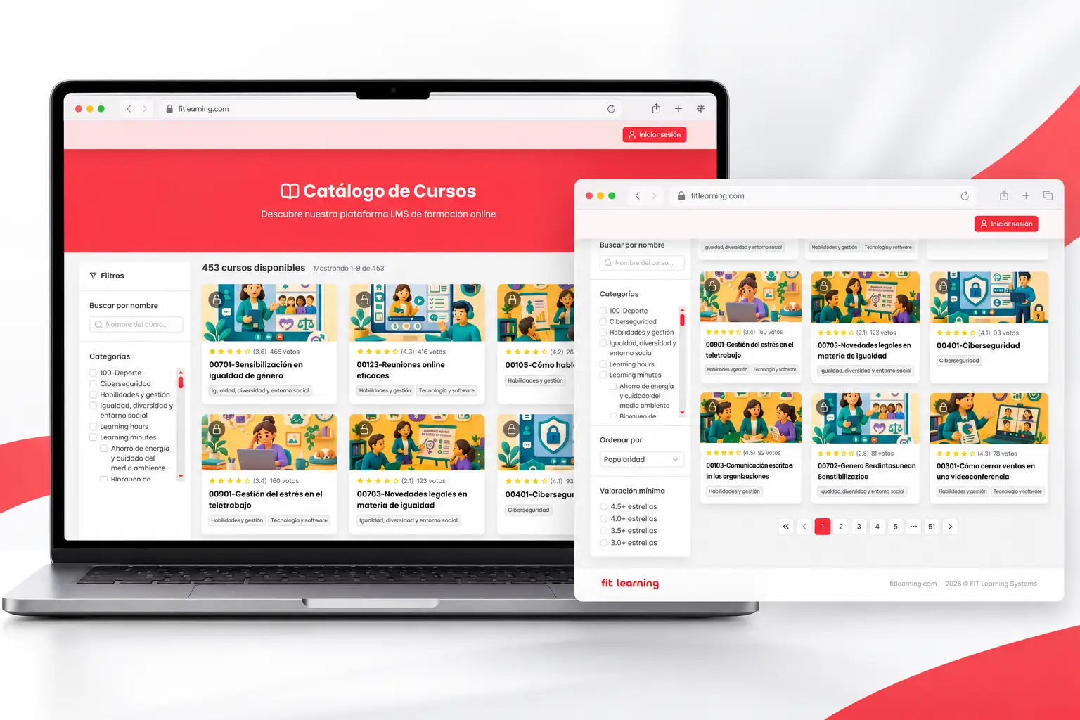 Cursos disponibles en SmartMobile dentro del catálogo de formación de FIT Learning