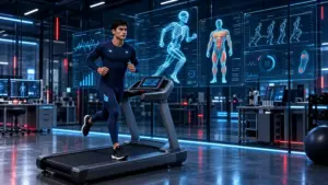 Sportech 2026/2027: deportista entrenando con tecnología e inteligencia artificial para analizar el rendimiento deportivo